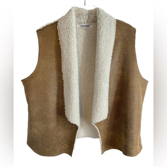 Nygard Faux Leather Vest Ladies Lg Light  Brown with Beige Lining - Picture 1 of 12